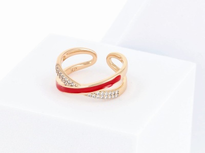 Pierścionek X czerwony