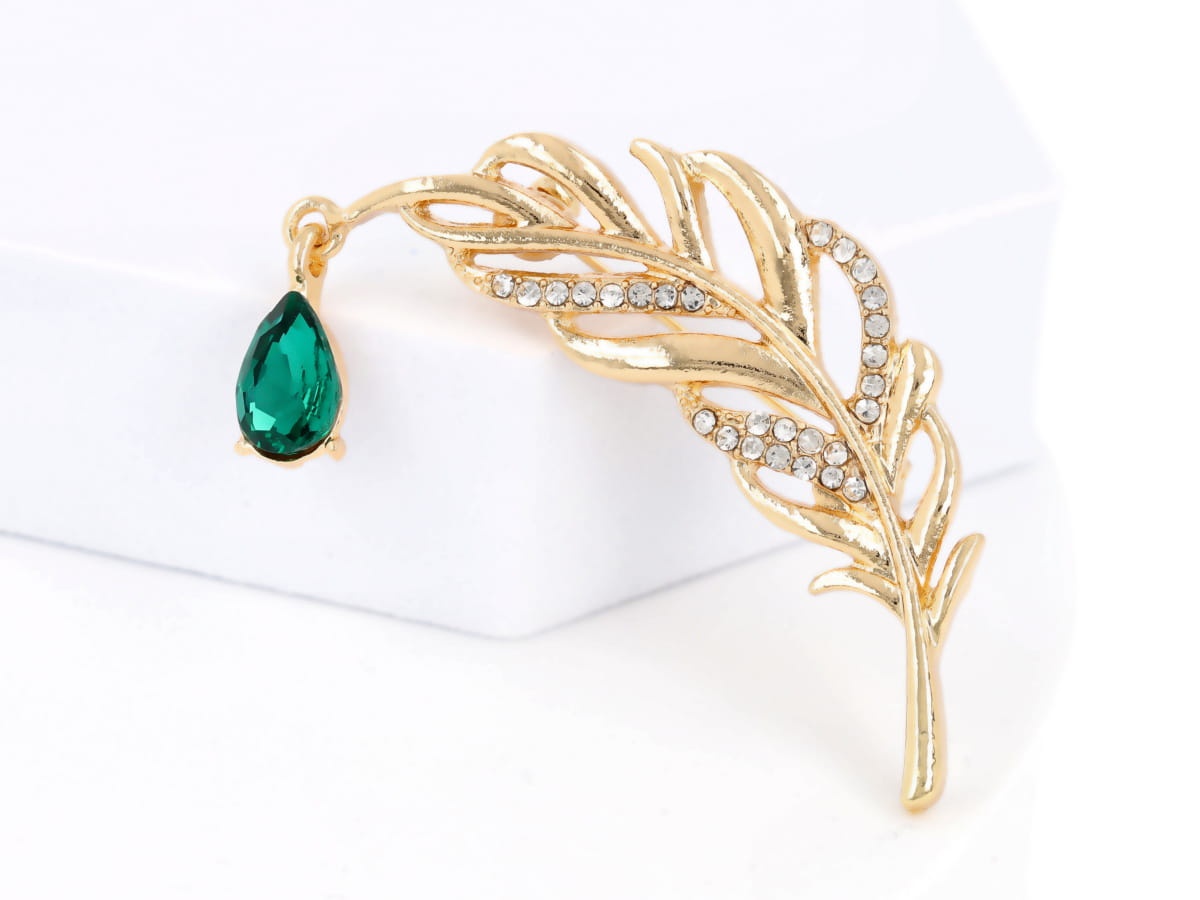 Broszka liść ażurowy