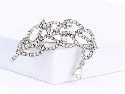 Broszka srebrna gałązka