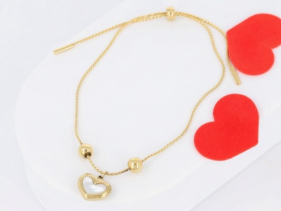 Bransoleta serce masa perłowa