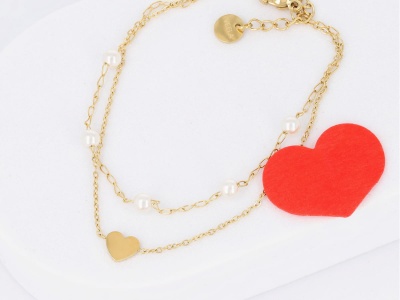 Bransoleta podwójna z perłami