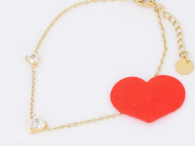 Bransoleta serca kryształki