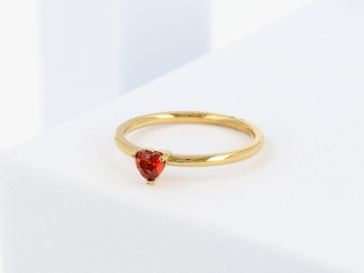 Pierścionek serce czerwone