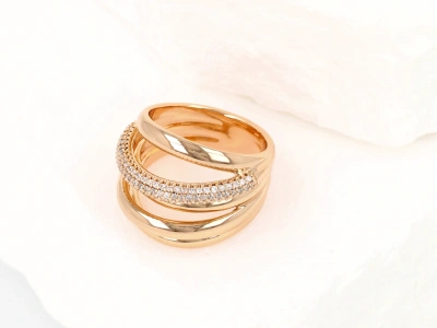 Pierścionek szeroki  cyrkonie 