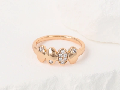 Pierścionek owalne oczka