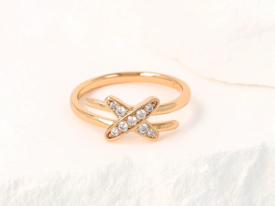 Pierścionek X cyrkonie