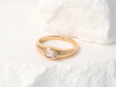 Pierścionek gładki oczko