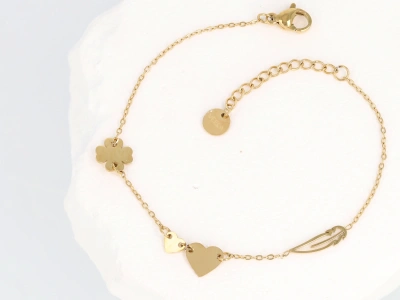 Bransoleta celebrytka piórko serca