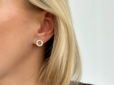 Kolczyki ringi z cyrkoniami