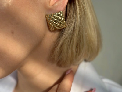 Kolczyki kwadrat tłoczony