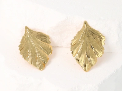 Kolczyki liście grawerowane