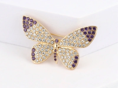 Broszka motyl cyrkonie