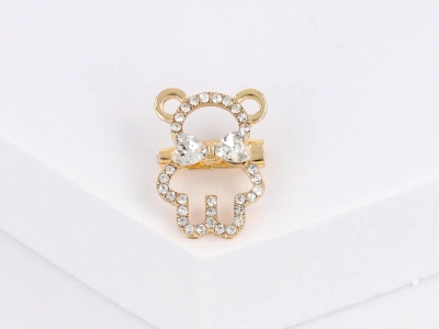 Broszka miś z kokardą