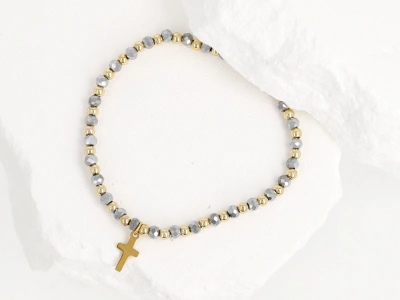Bransoleta koraliki krzyż