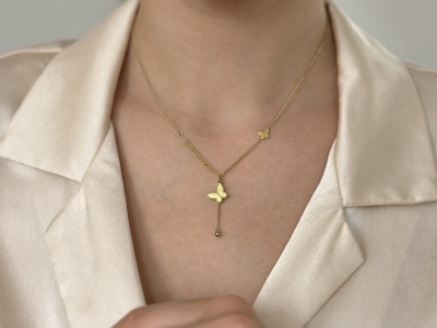 Naszyjnik krawatka motyle