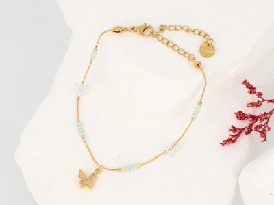 Bransoleta koraliki motylek 