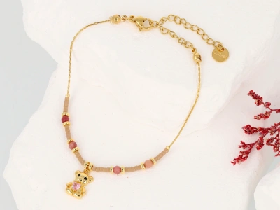 Bransoleta koraliki miś 