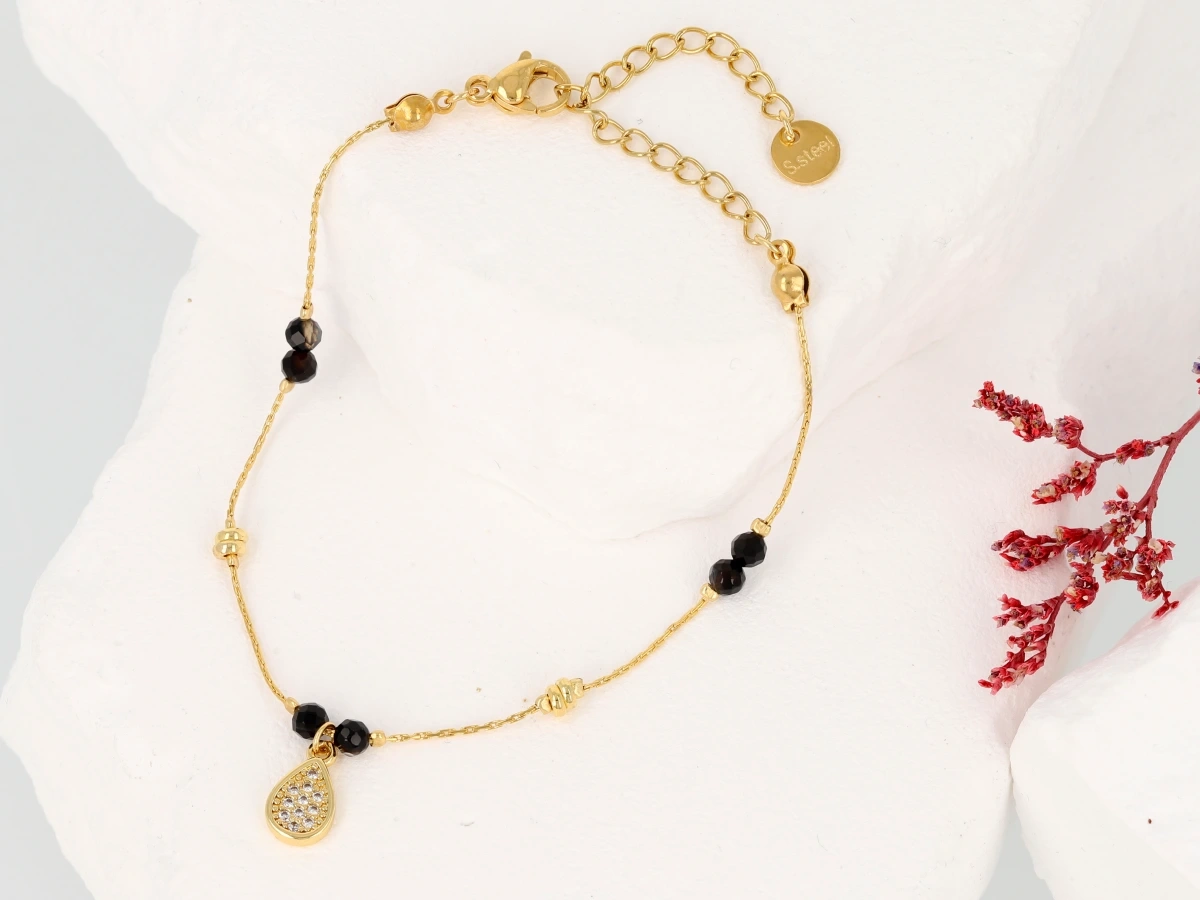 Bransoleta koraliki łezka