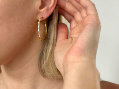 Kolczyki koła cyrkonie (3,5 cm)