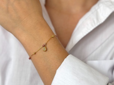 Bransoleta koraliki łezka 