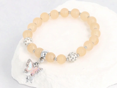 Bransolety kulki shamballa motyl