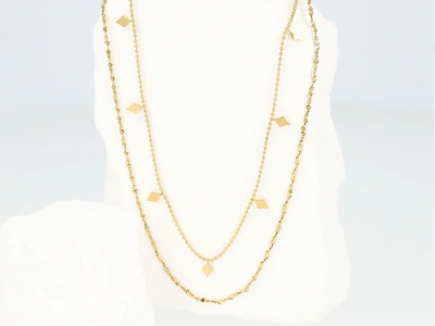 Naszyjnik podwójny z rombikami