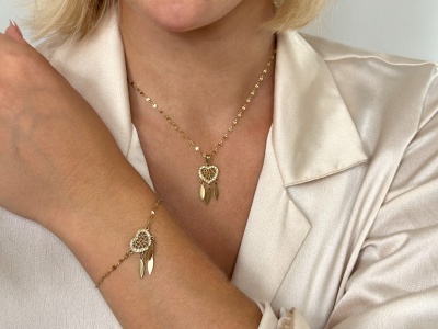 Bransoleta serce łapacz snów