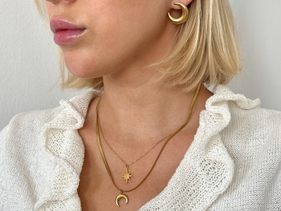 Naszyjnik żmijka podwójny księżyc 