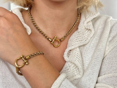 Naszyjnik pleciony podkowa