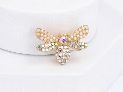 Broszka pszczoła perełki