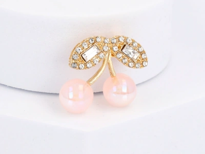 Broszka wisienki opalizowane