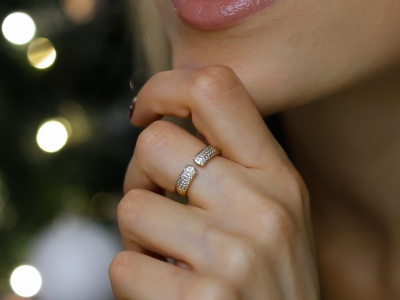 Pierścionek open cyrkonie