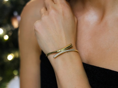 Bransoleta sztywna cyrkonie