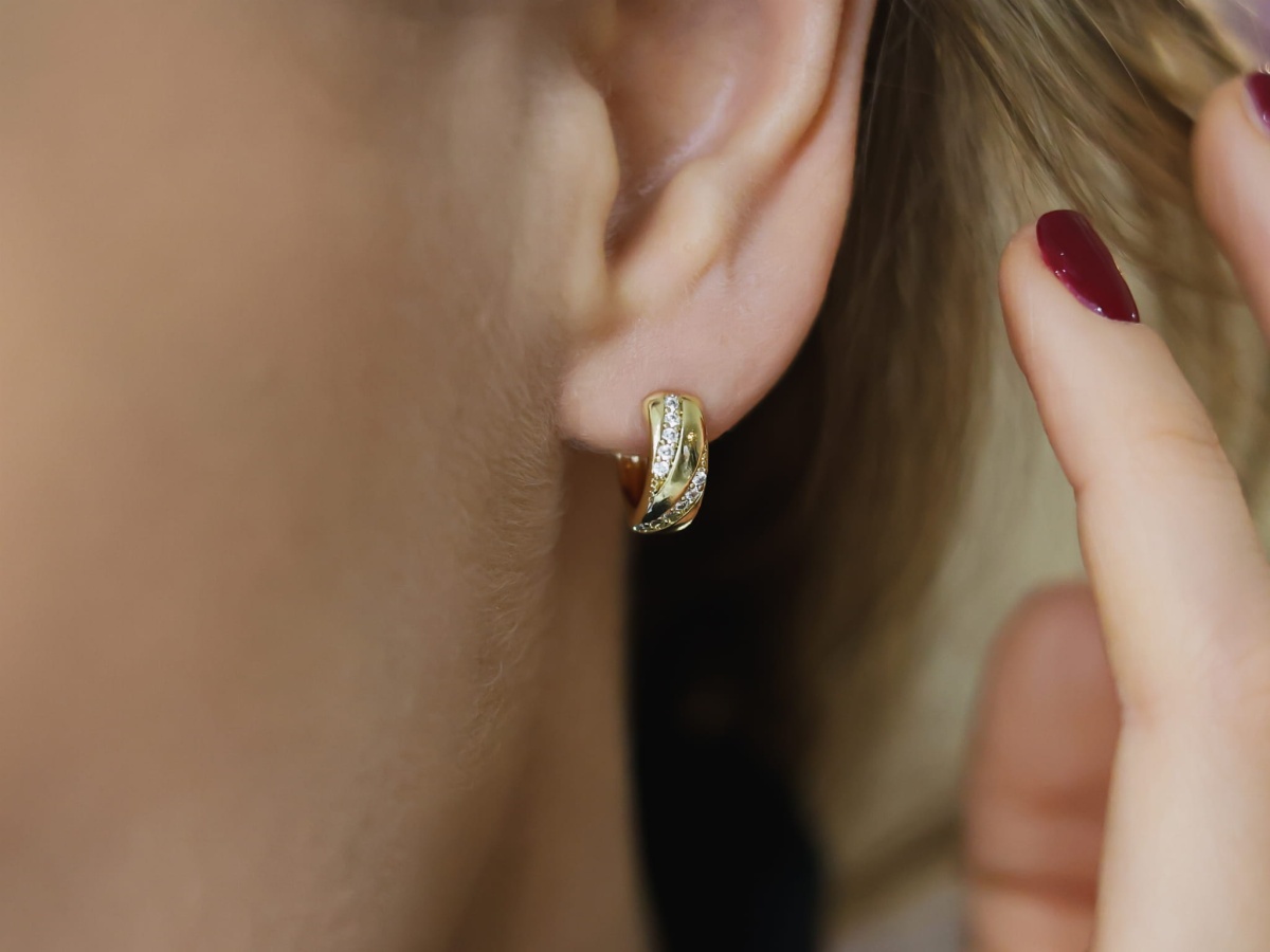 Kolczyki zdobienie cyrkonie