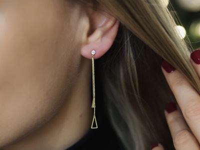 Kolczyki wiszące trójkąty