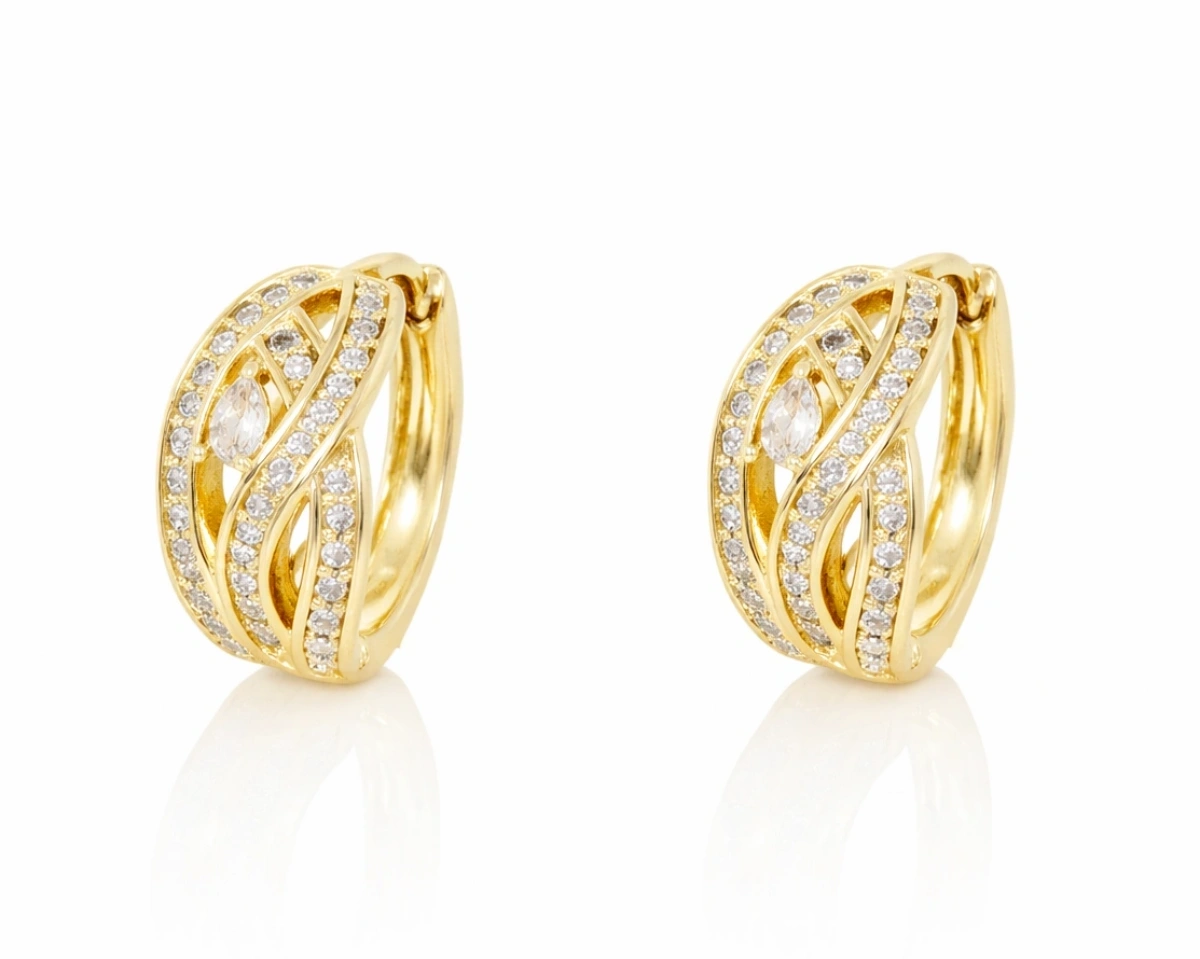 Kolczyki ażur cyrkonie