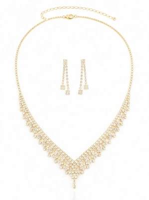 Komplet biżuterii w kształcie V