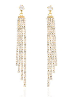 Kolczyki z cyrkoniowymi frędzlami