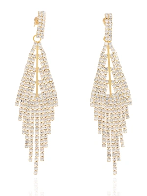 Kolczyki wachlarzowe z cyrkoniam