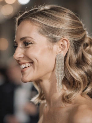 Kolczyki glamour z kaskadą cyrkonii