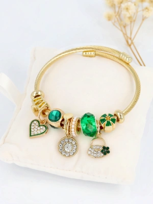 Bransoletka modułowa w kolorach szmaragdowych