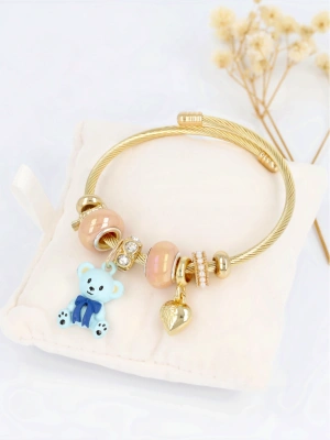 Bransoleta modułowa miś i serce