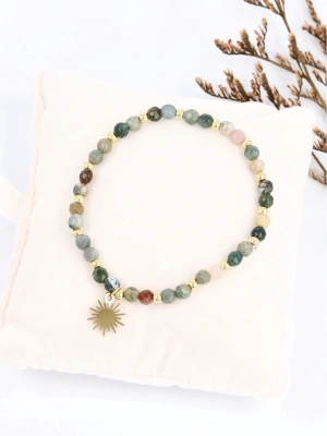 Bransoleta z kamieni naturalnych promieniste słońce