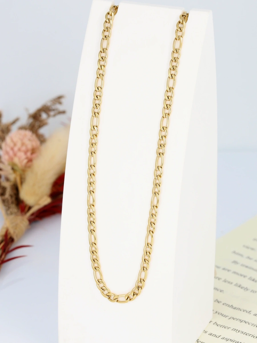 Naszyjnik klasyczny łańcuch figaro ze stali szlachetnej