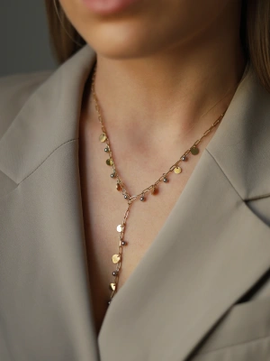 Naszyjnik krawatka ze stali szlachetnej z zawieszkami pastylki