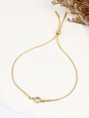 Bransoleta żmijka ściągana z kryształkiem