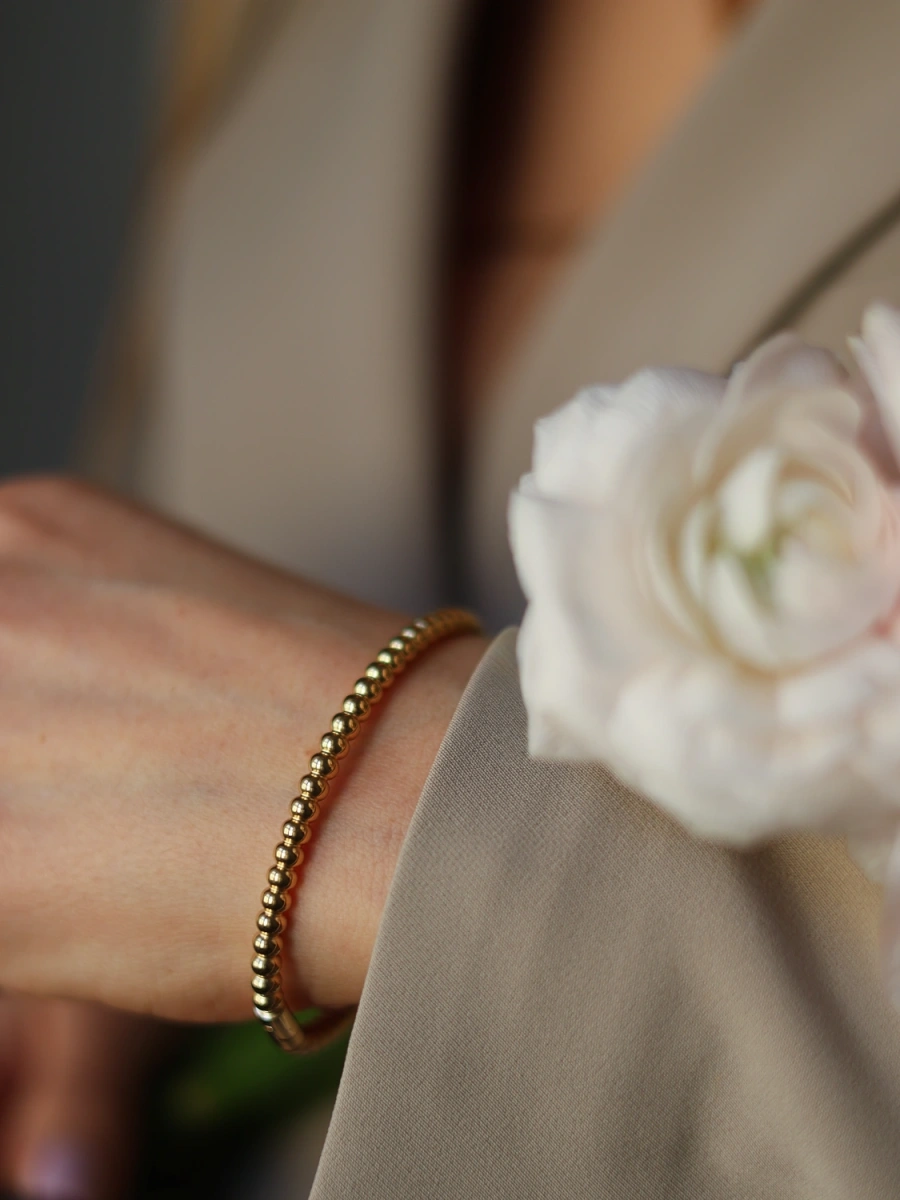 Bransoleta sztywna obręcz z kulek