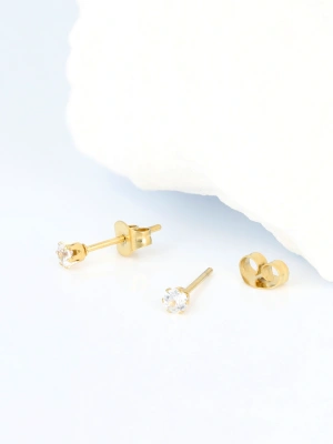 Kolczyki okrągła cyrkonia (3 mm)