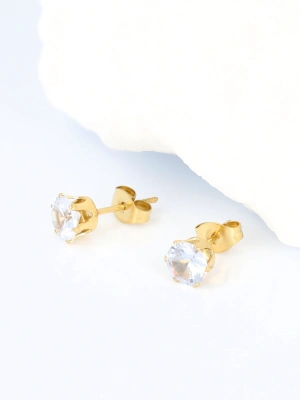 Kolczyki duża cyrkonia (6 mm)