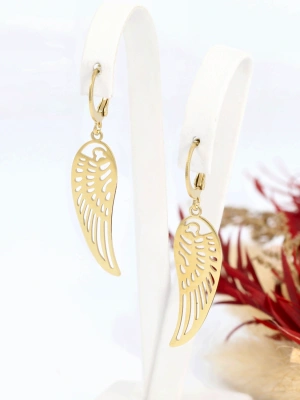 Kolczyki skrzydło wiszące na kółku